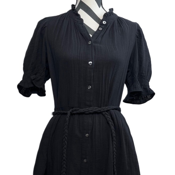 GAP 100% Cotton Gauze Belted Breathable Sz S Tall Button-Down Front Dress - Picture 2 of 12